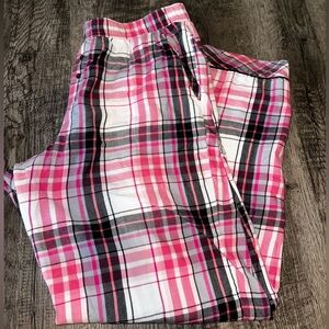 Victoria Secret Pink and Black Plaid pjs